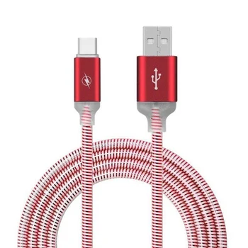

1m USB- C Glow Travel Fast Charging Type-C Data Cable Flashing TPE Port Wire Durable Metal Alloy