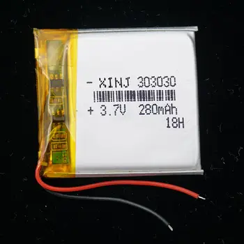 

XINJ 3.7V 280mAh Li Po Lithium Polymer Rechargeable Battery Liion 303030 For GPS Sat Nav Car Camera DVC DVR Driving recorder DIY