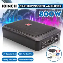 800W/600W 8/10 Inch 12V Car Speaker Active Subwoofer Car Under Seat Slim Sub Woofer AMP Super Bass Car Amplifier Subwoofers