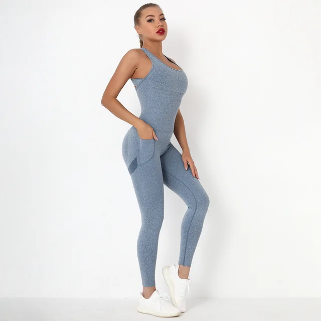 Seamless Set Sporty Jumpsuit Woman Sports Yoga Suit For Fitness Workout Clothes For Women Women's Clothing With Free Shipping 2