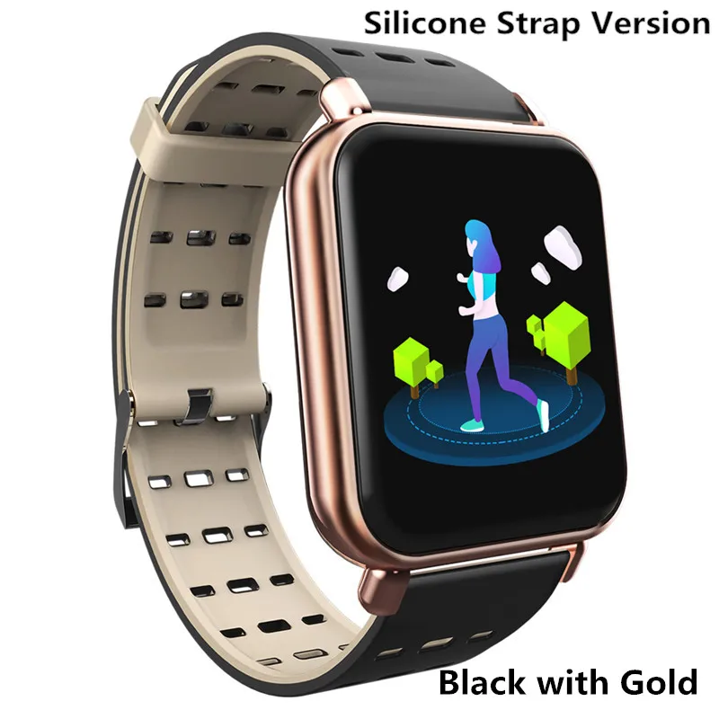 Y6 Pro Смарт-часы IP67 Водонепроницаемый Bluetooth Смарт-часы пульсометр кровяное давление фитнес-трекер для Android IOS PKP69 - Цвет: Silica black gold