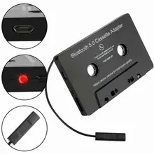 Bluetooth 5.0 + EDR Bluetooth CSR Chip On-board Converter Car Tape Cassette Audio Aux Adapter Smartphone Cassette Adapter