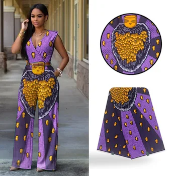 

Latest African Fabric Ankara Wax Textile/Kitenge/Pagnes for African dress 100% Cotton 6 yards Y-510