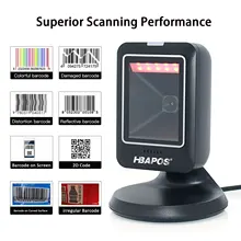 Scanner de codes barres 2D USB, lecteur de matrice de données à détection automatique, lecteur de codes barres 1D 2D QR code pour supermarché