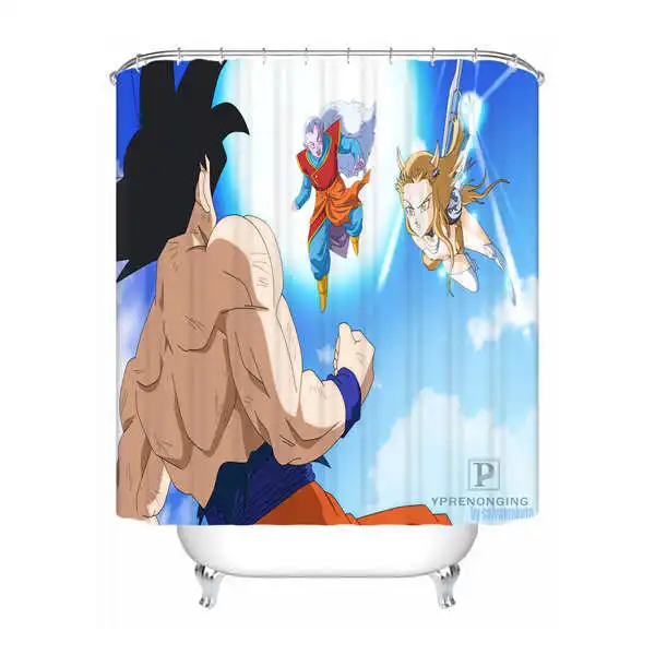 Shower Curtain Пользовательские водонепроницаемые занавески для душа Dragon Ball Z Goku и Gohan аниме печать декор для ванной комнаты различные размеры#180324-01-04 - Цвет: Shower Curtain