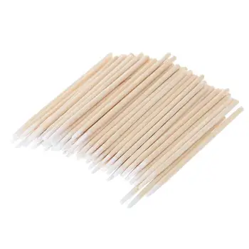 

100pcs Tip Head Swab Eye Makeup Tattoo Wooden Cotton Stick Tool Art