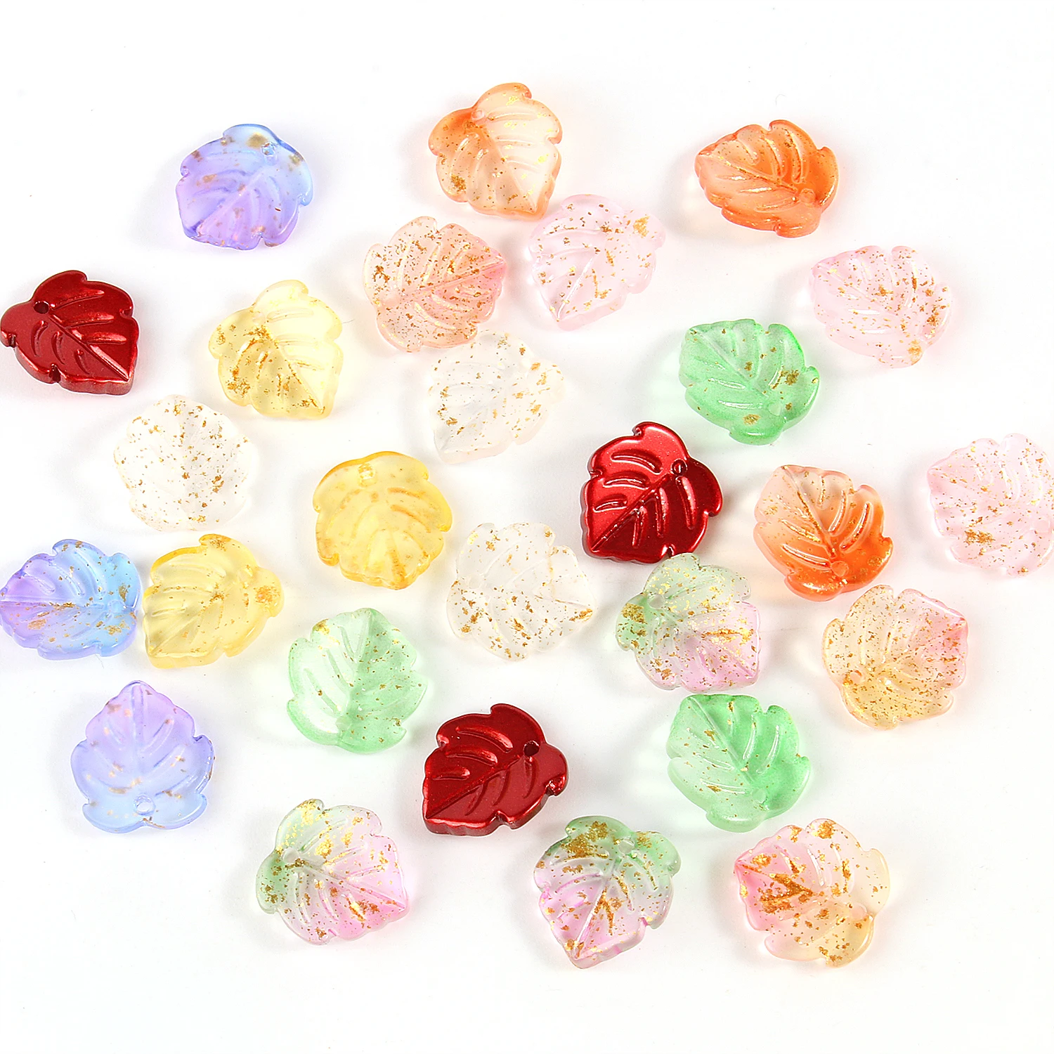 20pcs 메이플 리프 Lampwork 유리 구슬 보석에 대 한 여러 가지 빛깔의 체코 크리스탈 루즈 비즈 수 제 DIY  Beacelets 액세서리 만들기-Freehip.co.kr