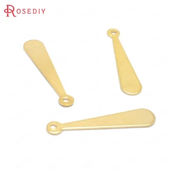 

(37685)20PCS 4.5x20MM 24K Gold Color Brass Long Drop Shape Charms Pendants Jewelry Making Supplies Diy Findings Accessories