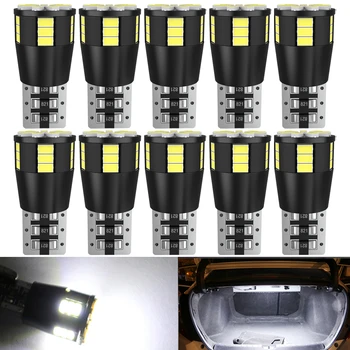 

10X T10 W5W 168 LED Bulb Car Motorcycle Reading Mirror License Plate Width Light White For Alfa Romeo Mitsubshi Dodge Saab Seat