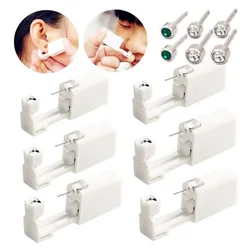 6 Pcs/set Disposable Sterile Ear Piercing Unit Cartilage Tragus Helix Piercing Gun NO PAIN Piercer Tool Machine Kit Stud DIY