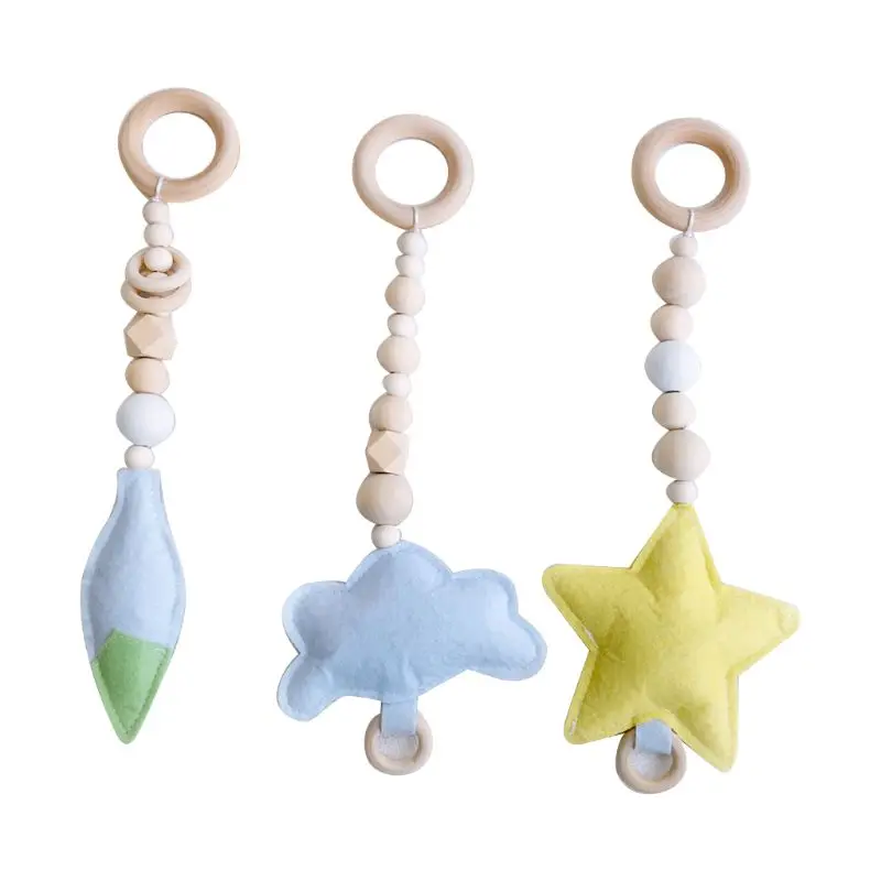 Nordic Style Ring-pull Baby Gym Toy Sensory Nursery Kids Room Infant Toddler Clothes Wooden Frame Rack Decoration