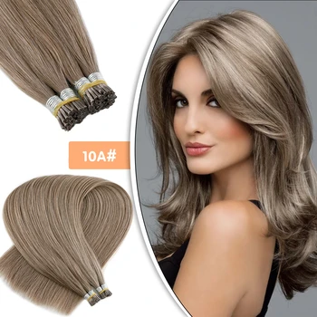 

Neitsi Remy I Tip Human Hair Extensions Double Drawn Stick Hair Natural Straight 24 inches 1.0g Strands Fusion Hair Capsules