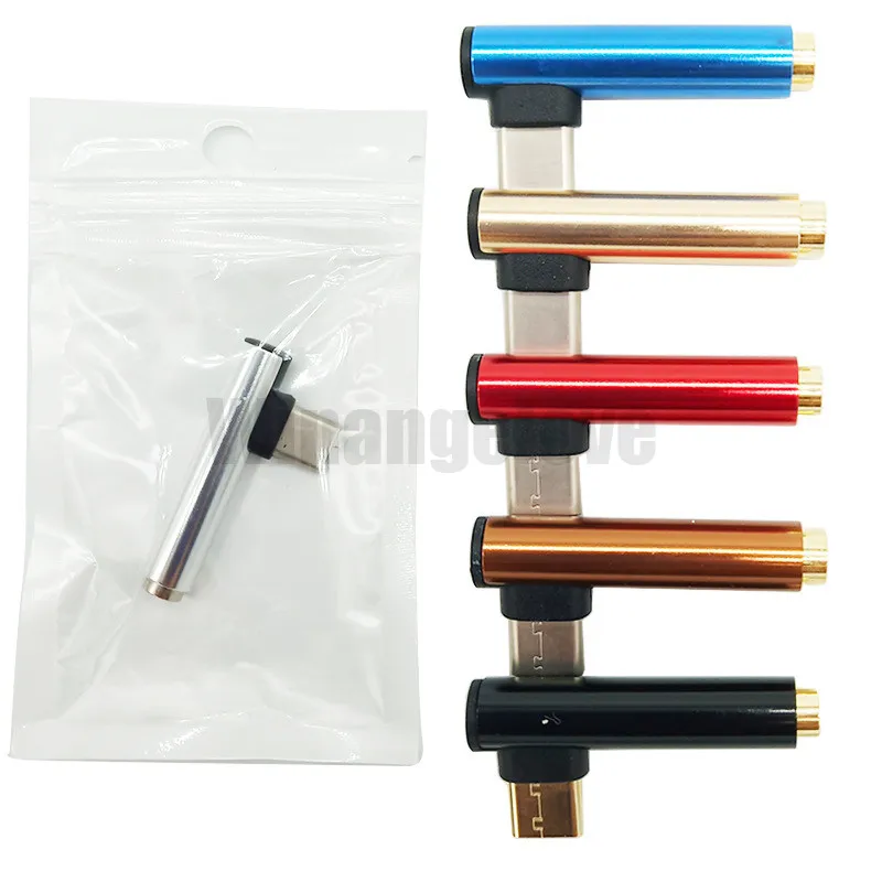 

50pcs USB Type C To 3.5mm Earphone Jack Adapter For Huawei Audio Headphone Charger Charging Cable USB-C Converter metal
