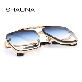 

SHAUNA Retro Double Bridges Square Sunglasses Women Fashion Gradient Shades Men UV400