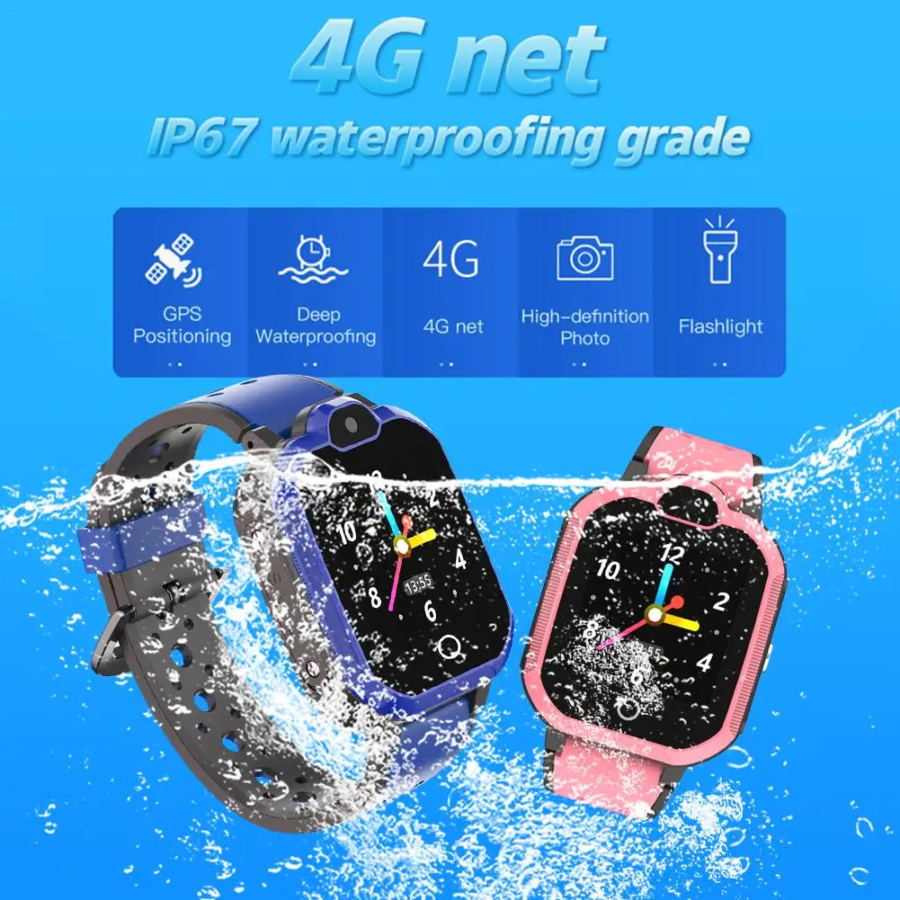 IP67 4G Waterproof Remote Camera Smart watch GPS WIFI Wristwatch for Kids Students
