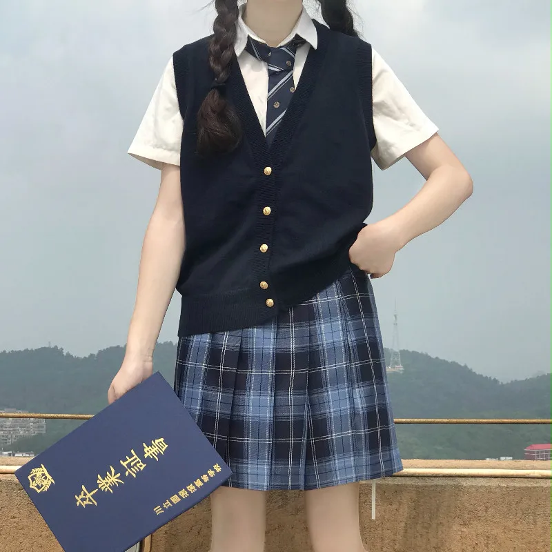 JK Uniform Cardigans Sweaters Loose V Neck Knits Japanese School Uniform Girls Knitwear Coat Women Jacket Clothes for Female