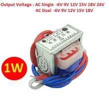 Tensão de saída única/dupla ca 6v 9v 12v 15v 18v 24v núcleo de cobre transformador de potência 1w DB-1VA tensão de entrada ac 220v 50hz ~ 60hz
