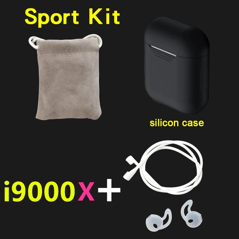 i9000x kits black I9000 X tws беспроводные bluetooth-гарнитуры pk w1 чип i10 i20 i30 i60 i200 i500 i9000 tws для iPhone Android tws i9000 - Цвет: i9000x kits black