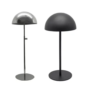 

Adjustable Metal Hat Display Stand Holder Rack Hat Hanging Rust Steel Display Stand Shoot Props Silver