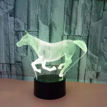 

Pentium horse 7 Color Lamp 3d Visual Led Night Lights For Kids Touch Usb Table Lampara Lampe Baby Sleeping Nightlight