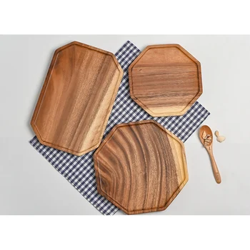 

Acacia flat bottom tea tray with snacks and snacks tray restaurant wooden tray creative fruit tray wooden tray