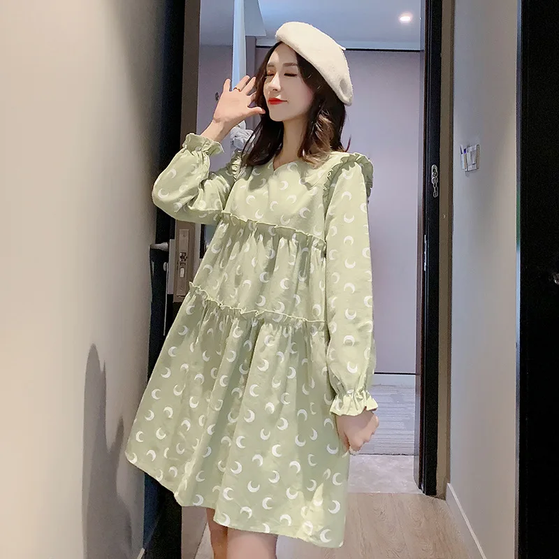 

Pregnant Women Autumn Clothing Dress 2019 New Style Maternity Clothes Autumn Set Fashion Models Skirt Fashion Mom Loose Tops