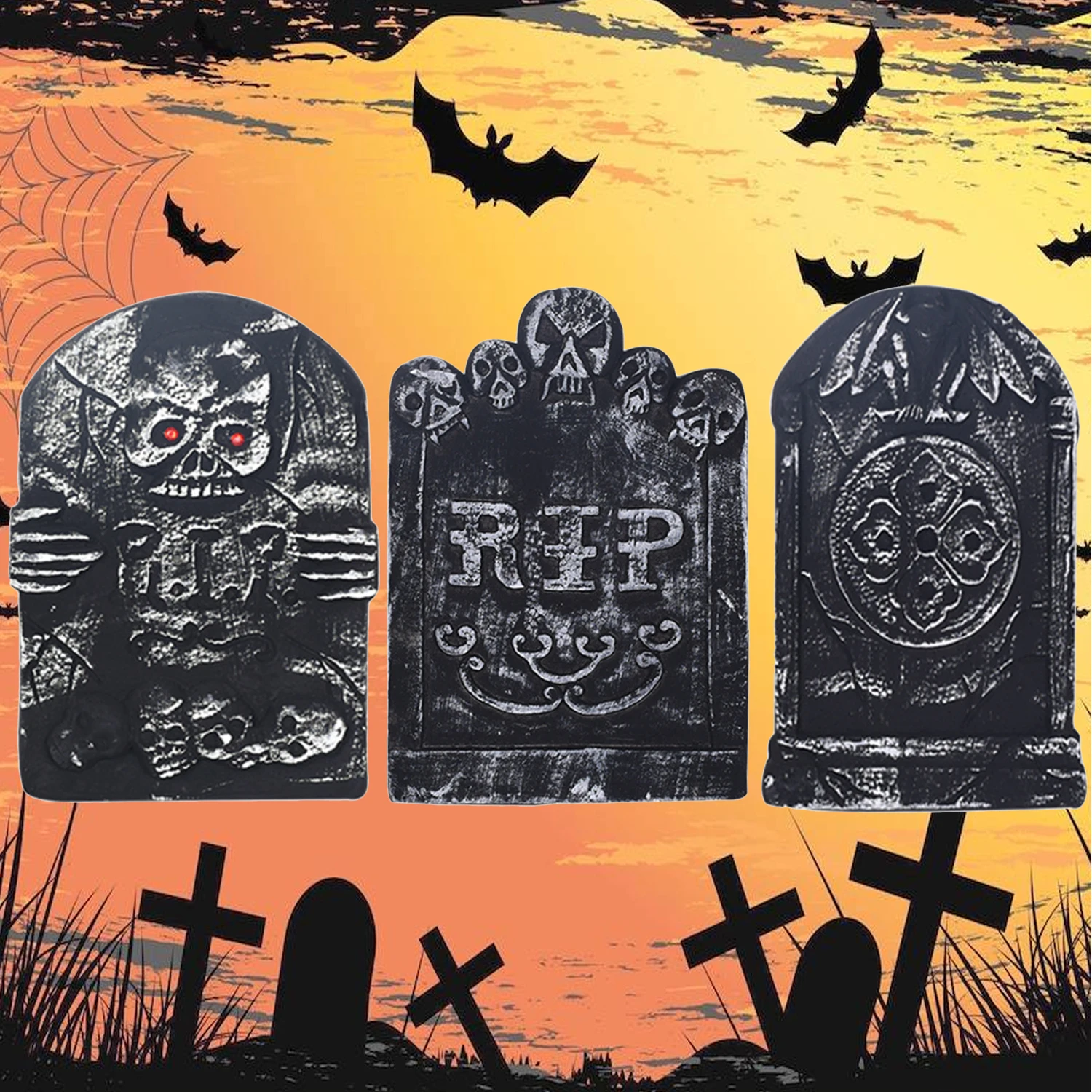Besegad Хэллоуин реквизит RIP Graveyard легкая пена надгробия для вечерние реквизиты дом с привидениями двора Хэллоуин украшения
