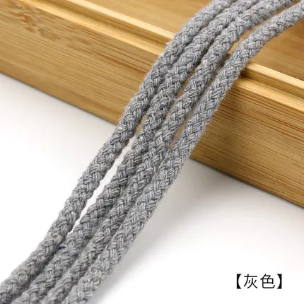 5mm Cotton Rope Craft Decorative Twisted Cord Rope for Handmade Decoration DIY Lanyard Ficelles Couleurs Thread Cord 5yards - Цвет: gray