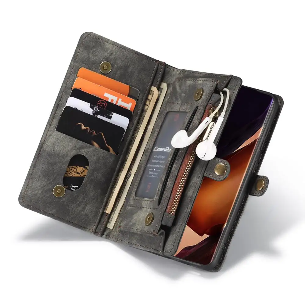 Роскошный чехол кошелек CaseMe для Samsung Galaxy Note 20 10 Ultra 9 8 S7 Edge S8 S9 Plus флип из