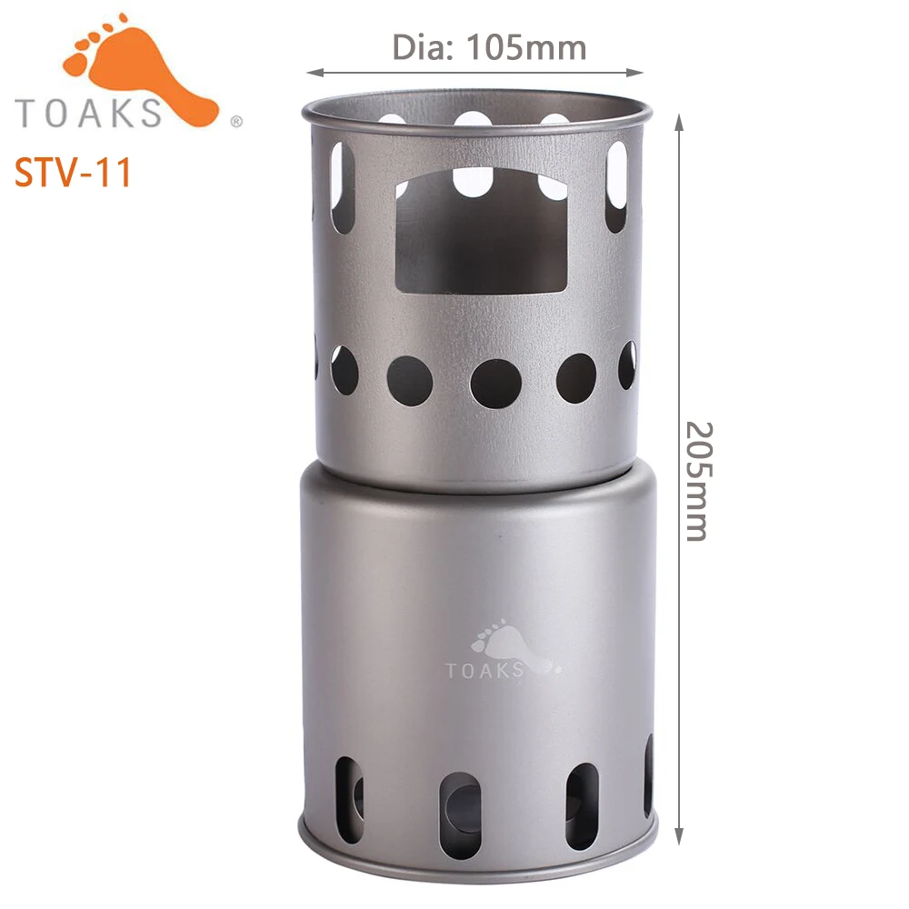 TOAKS STV-11/12 Titanium Backpacking Wood Burning Stove (Small) Outdoor  Titanium Cooking System