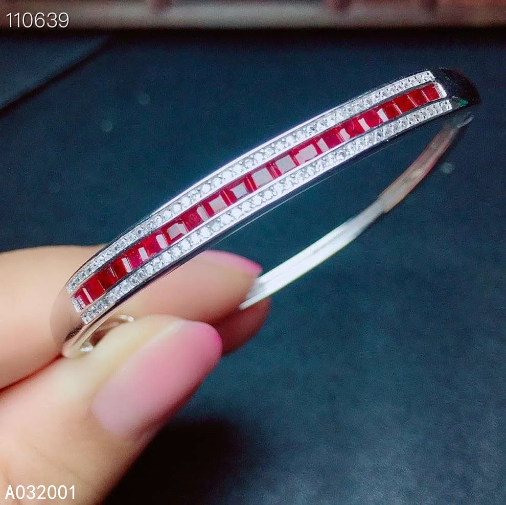 

KJJEAXCMY fine jewelry natural ruby 925 sterling silver new women hand bracelet wristband support test trendy