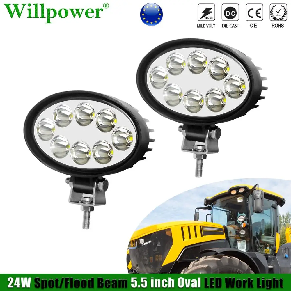 

2x Offroad 4WD 5.5" Oval LED Work Lights Spotlights for Tractor 4X4 Truck Pickup UTV SUV Spot Flood Fog Driving Lamps