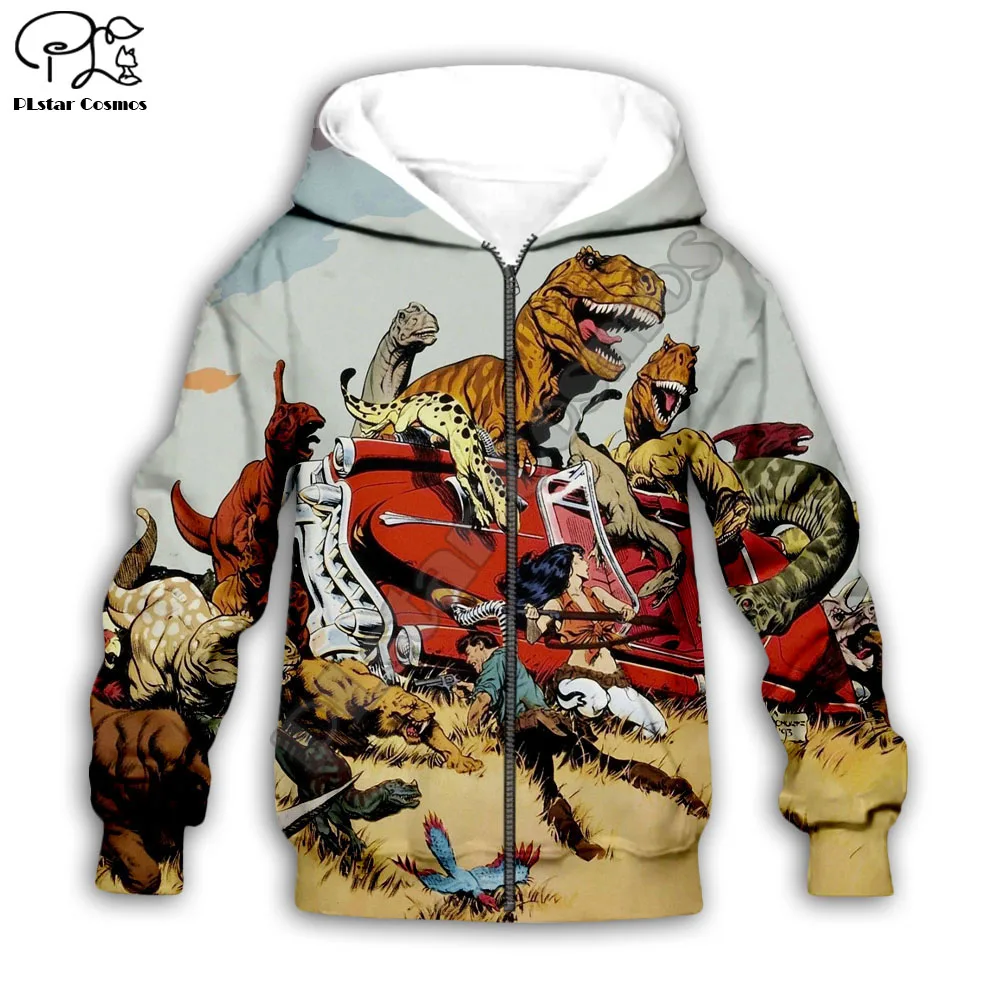 Kids Baby Boy Girl Toddlers anime dinosaur print 3d Hoodies Cartoon Tracksuit Children wear Set Cute Sweatshirts-13