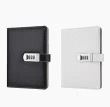 

A5 PU Leather Notebooks Journals Planner Password Agenda Stationery Diary With Lock Note Book for School Office Supplies