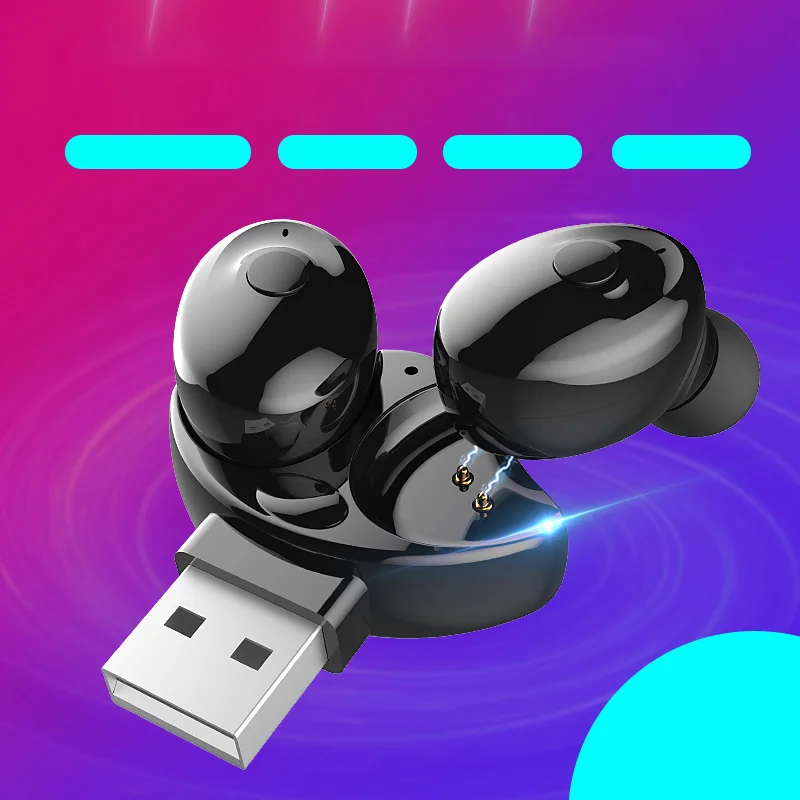 Новинка, мини TWS, беспроводные Bluetooth наушники, зарядка через usb, Автомобильная Bluetooth V5.0, Спортивная беспроводная гарнитура с микрофоном для iPhone, samsung
