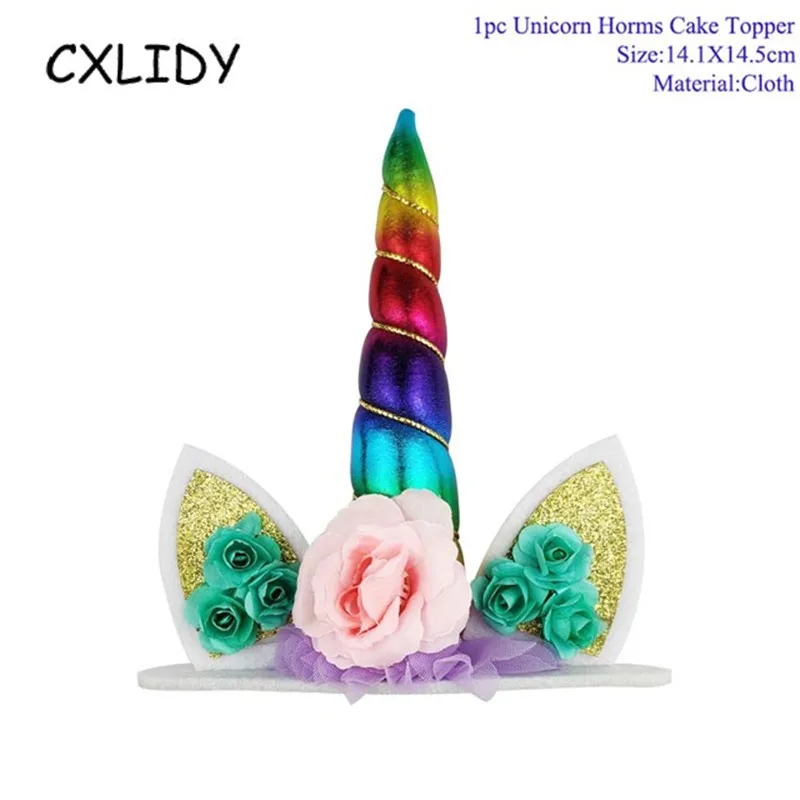 Rainbow Unicorn Cupcake Wrappers Cake Topper Happy Birthday Party Cake Decorations Kids Baby Shower Unicorn Party Supplies GM001 (8)