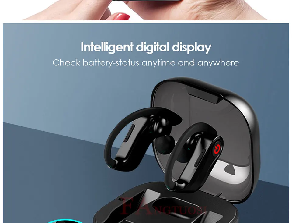 FANGTUOSI TWS стерео беспроводные Bluetooth наушники громкой связи Спортивная гарнитура ушной крючок Bluetooth 5,0 наушники с микрофоном для iPhone 11