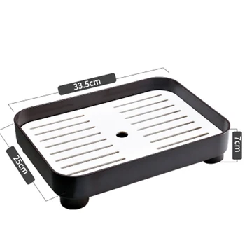 

Pu'er Tea Bamboo Tray Tea Tray Drainage Water Storage Table Kungfu Tea Ceremony Board Service Tray TeaAccessories