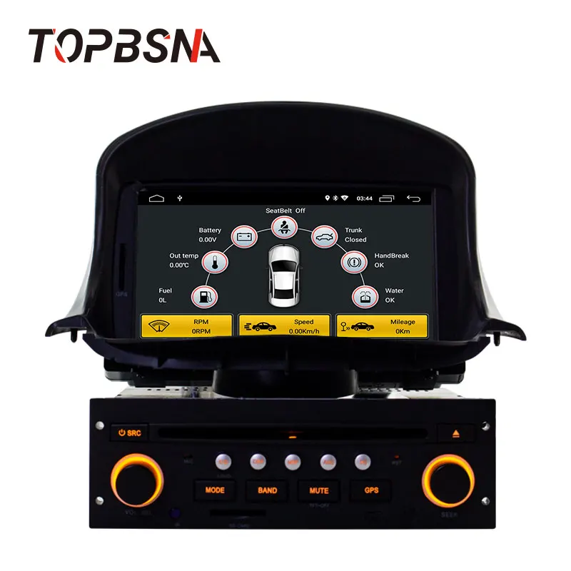 Discount TOPBSNA Android 9.0 1 Din Car DVD Player For Peugeot 206 206CC 2007-2014 GPS Navi Car Radio Multimedia WIFI Stereo Headunit RDS 1