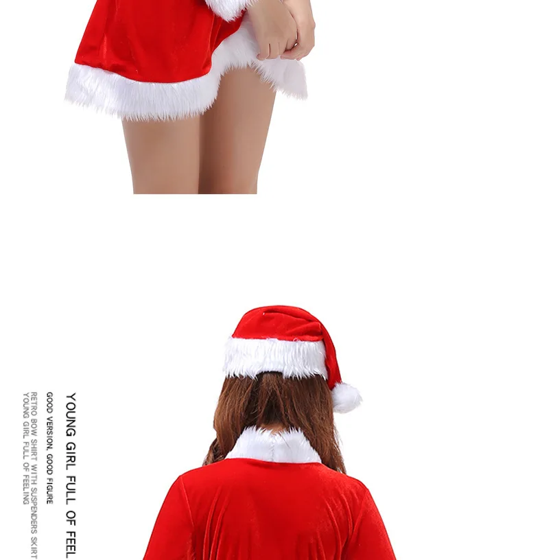Женский Рождественский костюм Санта-Клауса, вечерние костюмы для игр, Рождественский наряд, красное бархатное нарядное платье, маскарадная Одежда для девочек