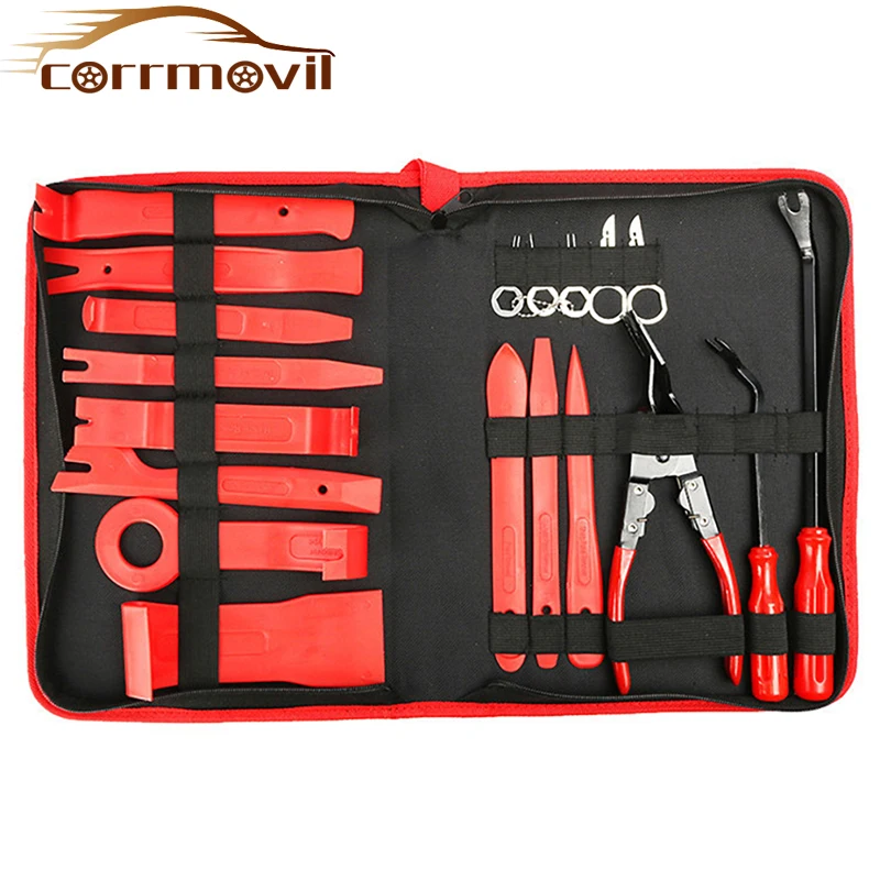 

19PCS Trim Removal Installer Tool Set Car Panel Removal Tool Auto Trim Removal Pry Repair Hand Tool Kit Storage Bag For Auto