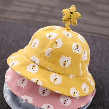 

Baby girl hat spring and autumn thin section children fisherman hat princess cute