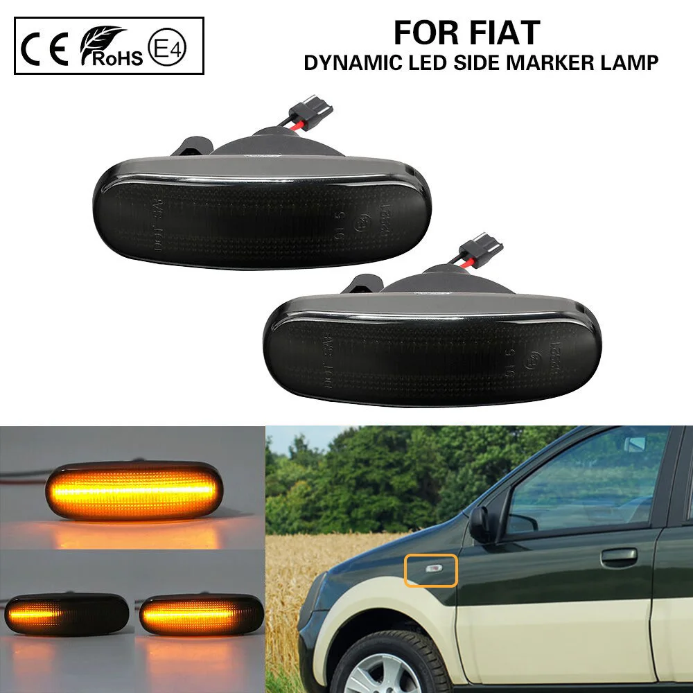 Для Fiat Stilo Panda Punto Evo Qubo Multipla Linea Idea Grande Doblo abarth Peugeot Citroen Динамический светодиодный