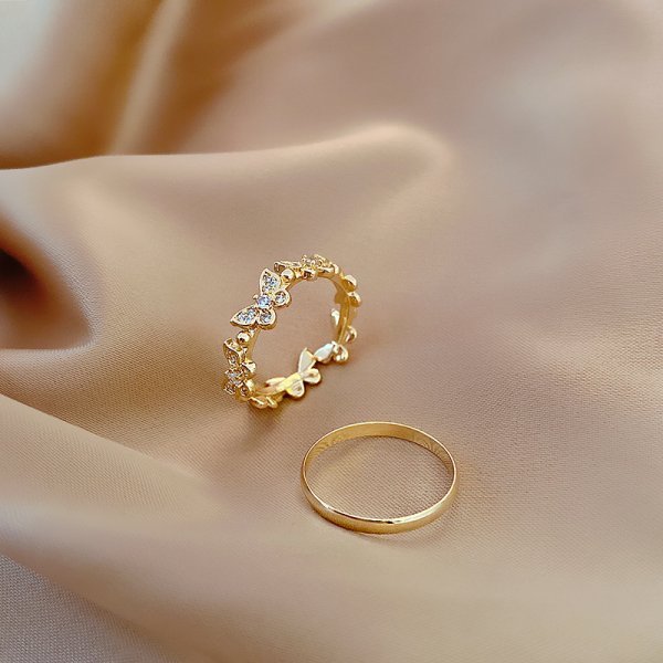 Silver Color Dancing Moving Butterfly Rings Dainty Insect Minimalist Rings For Women French Jewlery 2022 Trend Anillos