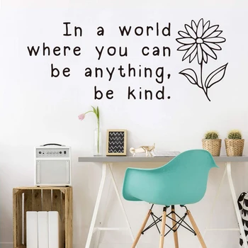 

In a world where you can be anything Be Kind Flower Wall Sticker Kids Room Bedroom Kindness Flower Wall Decal Nursery Vinyl