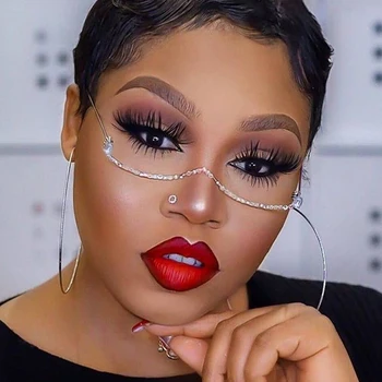 

full crystal frame women's glasses frame 2020 fashion alloy Rhinestones shiny eyewear female party elegant cool shades no lens