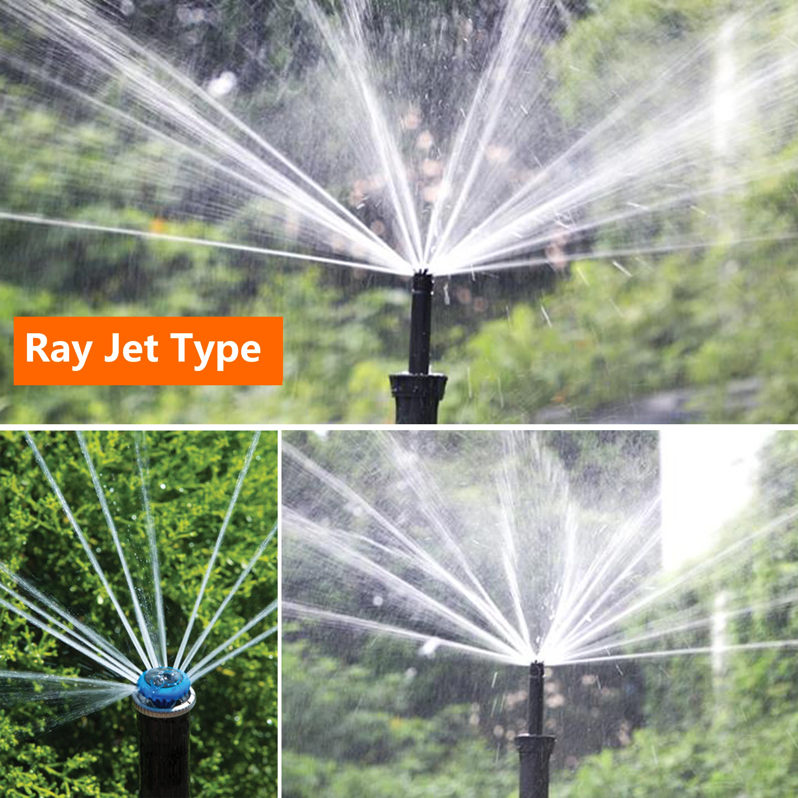 1/2" Female Thread Buried Pop-Up Sprinkler 360&deg; Automatic Lift Type Scattering Ray Jet Nozzle Lawn Green Belt Irrigation Device