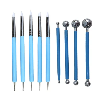 

Hot Sale 9pcs Ball Stylus Dotting Tools Set For Embossing Pattern Clay Pottery Ceramics Flower Carving Sculpting Modeling