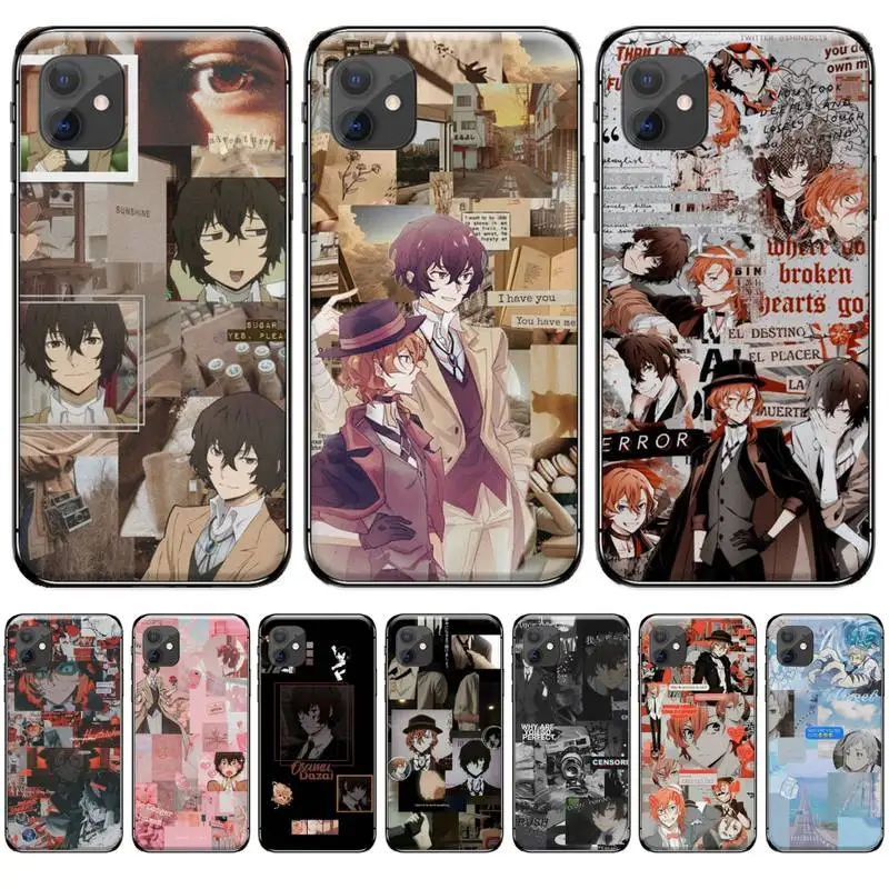Мягкий чехол для телефона с постером бродячие псы Bungou iphone 5 5S SE 5C 6 6S 7 8 plus X XS XR 11 PRO