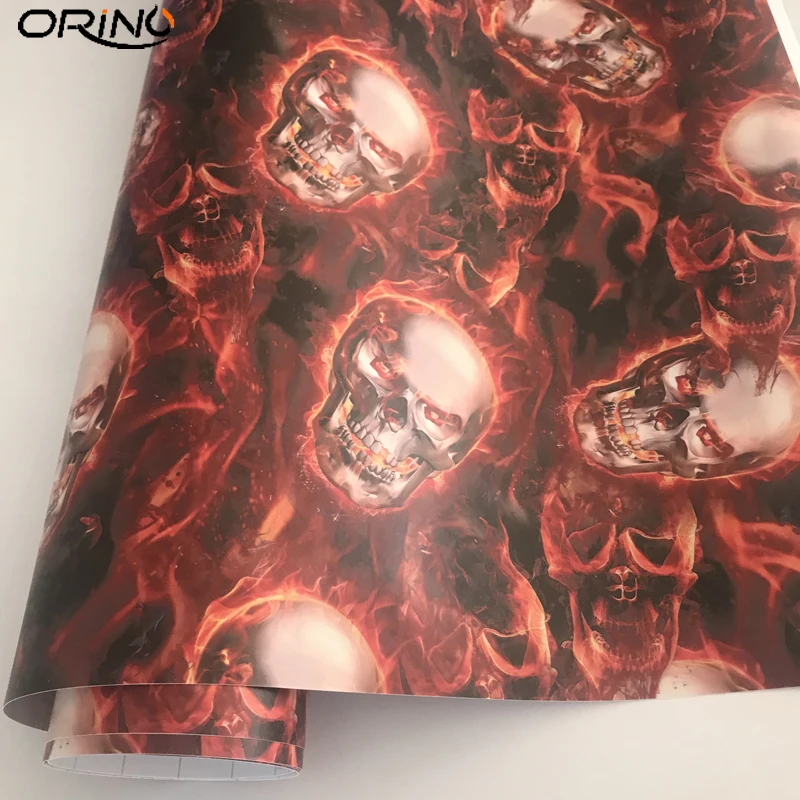Blazing Skull Vinyl Sticker Wrap-1
